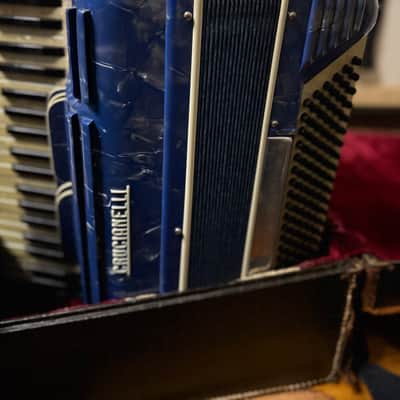 Crucianelli Pancordion Crucianelli blue piano accordion 41 keyboard keys 120 bass keys  1950’s-1970’s image 2