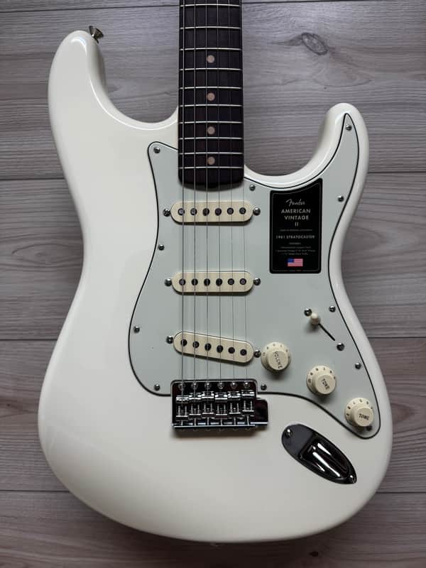 Fender American Vintage II 1961 Stratocaster Electric Guitar, Olympic White image 1