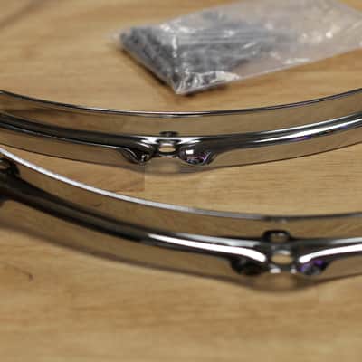 Franklin Drum Co. Triple Flanged 2.3mm 8-Ear Hoops (Pair) image 2