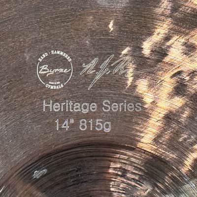 Byrne 14" Heritage Series Hi Hat Cymbal Pair - 815/1050g image 3