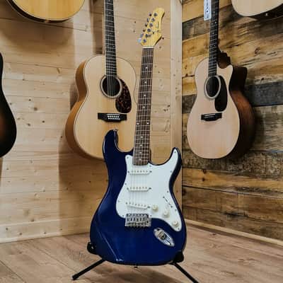 Jay Turser JT-300 Stratocaster SSS Electric Guitar, Dark Blue image 1