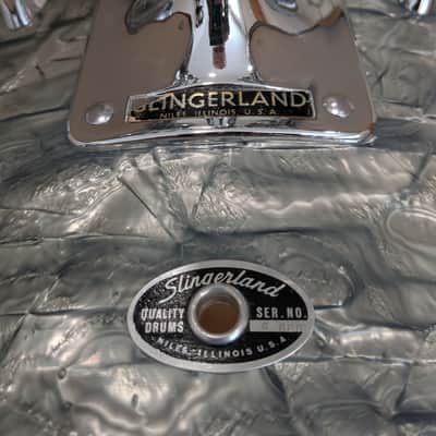 Slingerland "New Rock" Outfit Drum Set 1970s - Light Blue Pearl image 16