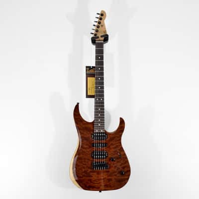 LsL Instruments XT4 DX "Adria" Electric Guitar w/ Case - Transparent Brown image 2