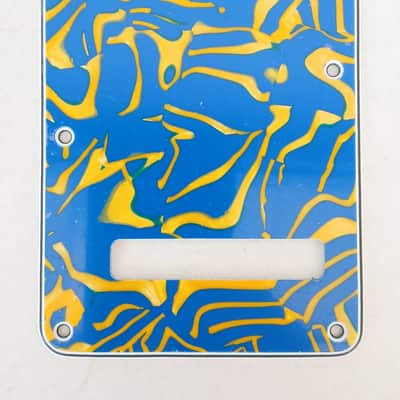 Strat Guitar Tremolo Cover - Blue / Yellow Gold Swirl NEW image 1