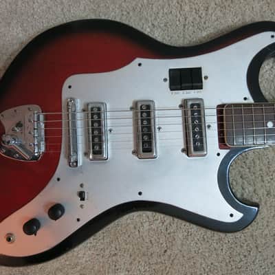 Vintage 1960s Teisco Tulio MIJ Bizarre Guitar Sunburst Garage Surf Rock image 2