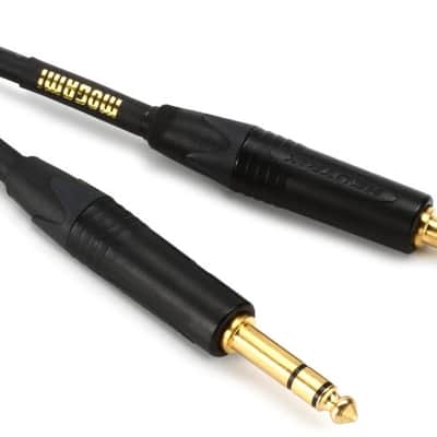 Mogami / Neutrik Mogami GOLD TRS-TRS-03 Balanced 1/4-inch TRS Male to 1/4-inch TRS Male Patch Cable - 31 inch 2022 - Black and gold image 2