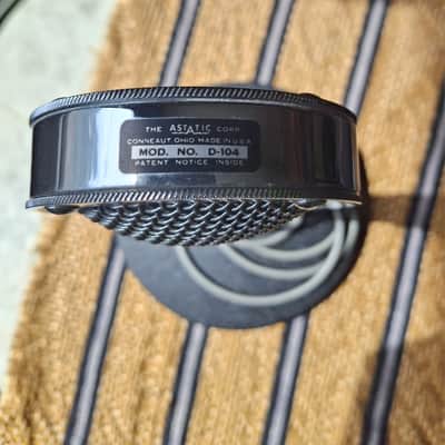 Vintage 1960's Astatic D-104 crystal "Lollipop" microphone Chrome w F-11 adapter image 3