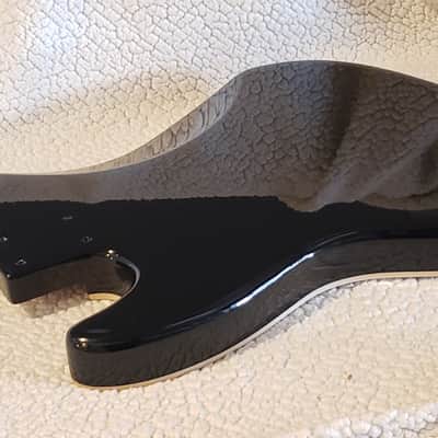 ( The last ) Mirror black ,Roasted Alder body. Made to fit a Jazz Bass neck. Only 5.1 lbs image 5