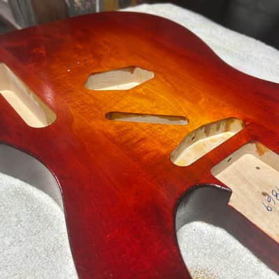 Cherry Burst Basswood T-style guitar body - Made in USA! image 3