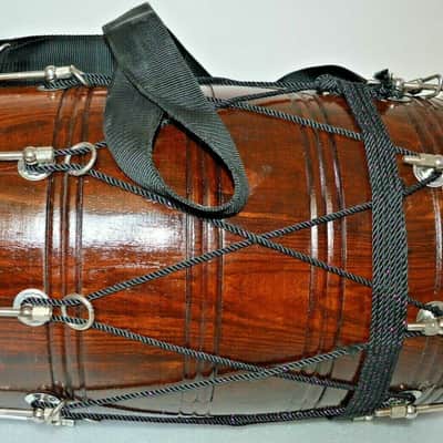 Naad Folk Musical Instrument Wedding Rosewood Sheesham Punjabi Bhangra Dhol With Bag 2022 Natural image 11