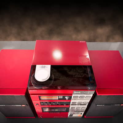 Sony FH-7 + PS-Q7 RED Rarest Vintage Stereo Cassette Turntable System image 6