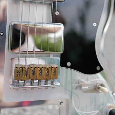Electrical Guitar Company DS Ghost with Humbuckers NOS 2020s Polished aluminum neck and polished acrylic body image 9