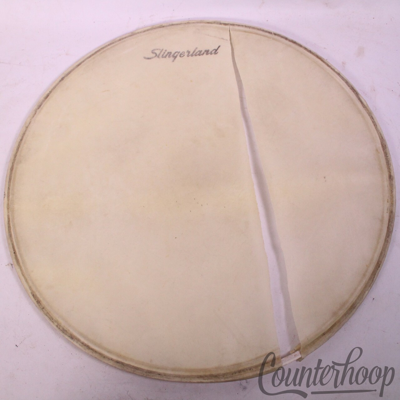 Slingerland 22"Bass Drum Calf Skin Head Logo Resonant Vintage 60s Sound King USA — main photograph