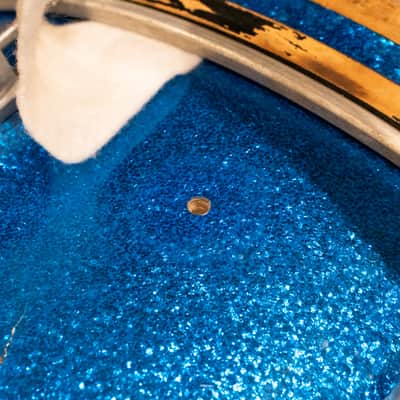 Ludwig 12/15/18" Mixed Era Drum Set - 1960s Blue Sparkle image 8