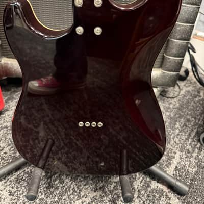 Flight Pathfinder baritone ukulele solid body  2020s - Transparent blue tiger wood image 6