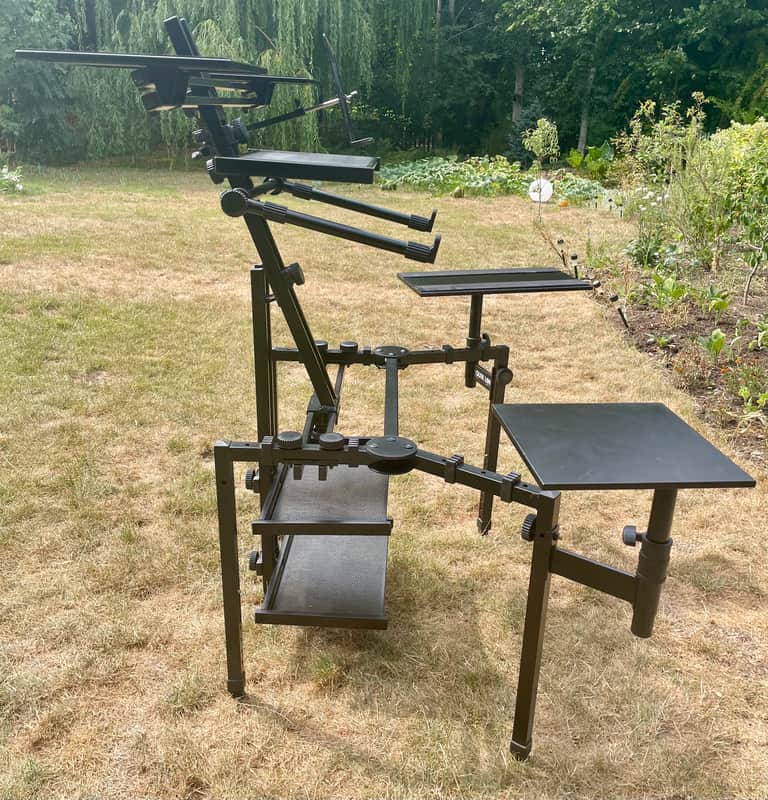 Vintage QuikLok Keyboard Studio Workstation – Folding 4 Leg Stand – 1980s image 1
