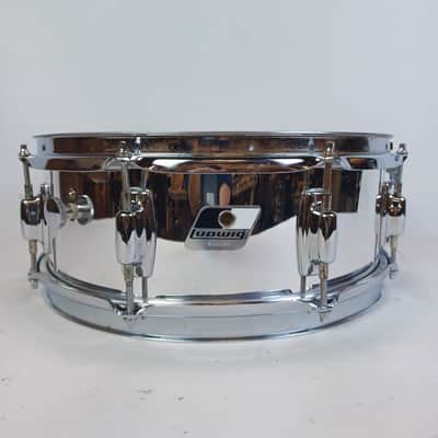 Ludwig Rocker 8Lug Snare Drum#6202064 5x14"Vintage Chrome Over Wood 5Ply Black/W image 1
