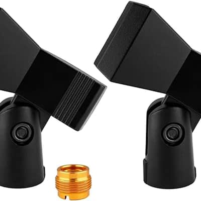 Universal Microphone Clip Holder, Adjustable Mic Butterfly Clip With Adapter for Mic Stand 5/8 Inch Male to 3/8 Inch Female Adapter image 1