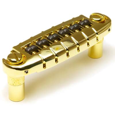 ResoMax NW2 Adjustable Wraparound Bridge w/ String Saver Saddles (PS-8593, Select Finish) - Gold / Imperial image 1