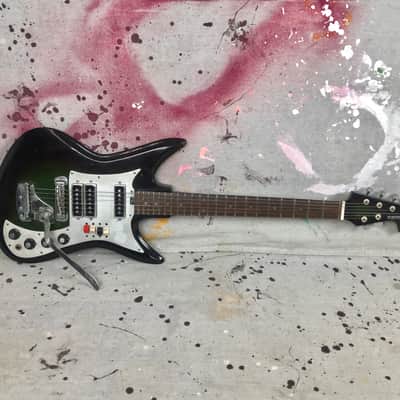 Vintage Teisco K-3L Sharkfin Circa 1960's Dark Greenburst Needs TLC & Repair K3-L image 2