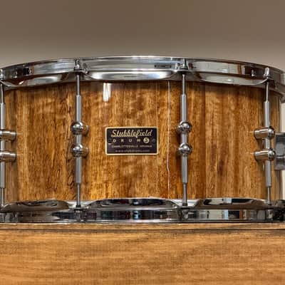 2021 Stubblefield 7x14 Mango Wood Stave Snare Drum Gloss image 3