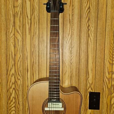 Lag Tramontane T170DCE Cedar Satin Dreadnought Cutaway image 4