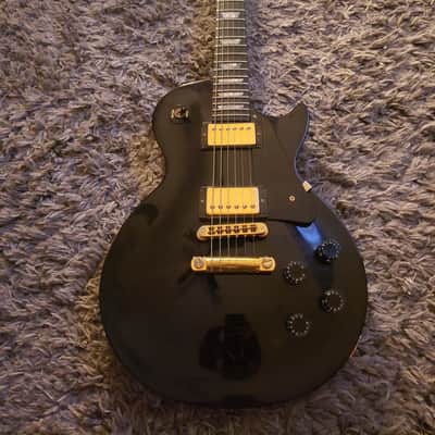1993 Gibson Les Paul Studio Black Electric Guitar Ebony Fretboard Maple Neck Tune-O-Matic Bridge Gold Hardware Pearl Trapezoid Inlays Gibson Hardshell Case image 8