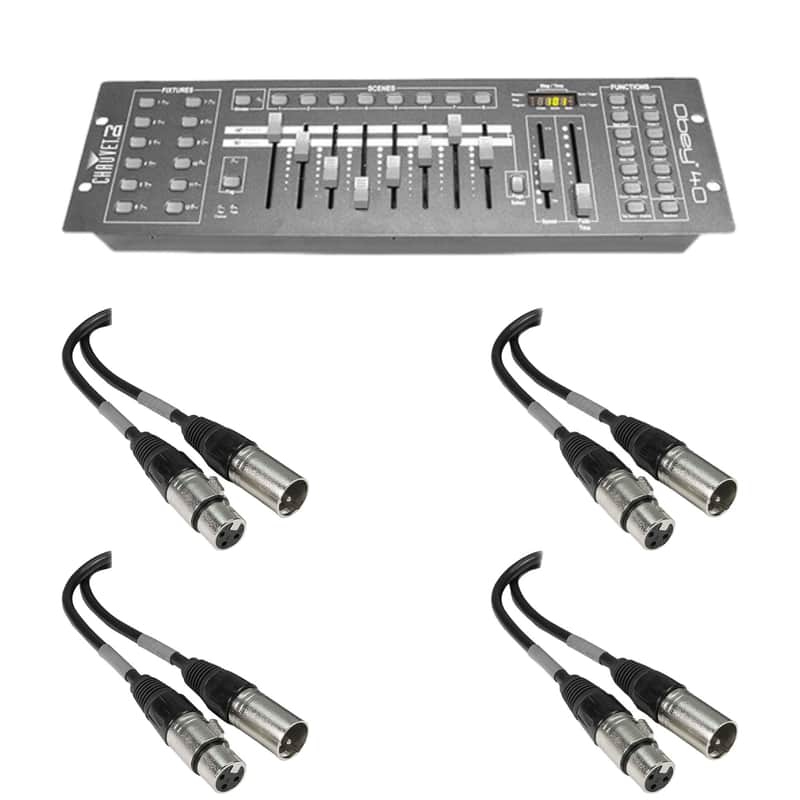 Chauvet DJ Obey 40 192-Ch DMX Lighting Controller with 3x 10' DMX Cables and 1x 10' DMX Cable image 1