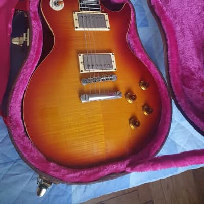 Solid Flame Maple Top Greco Egf-1800 Sunburst Super Real 1981 DryZ Brazilian Fretboard 1 piece body - Neck split - read descriptions image 3