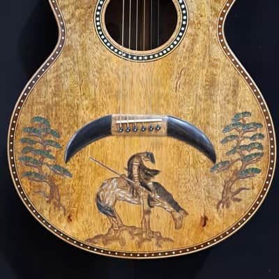 Blueberry Handmade Grand Concert Acoustic Guitar Native American Motif image 7
