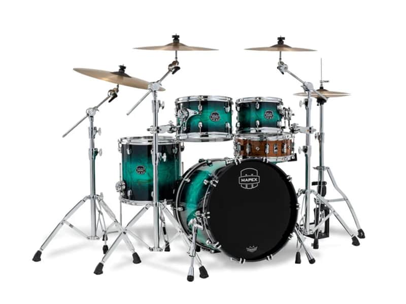 ~NEW!~ Mapex SR504XZXT Saturn VI Fusion 4-Piece 10/12/14/20 Drum Kit Set in Marine Teal Burst Gloss Lacquer image 1