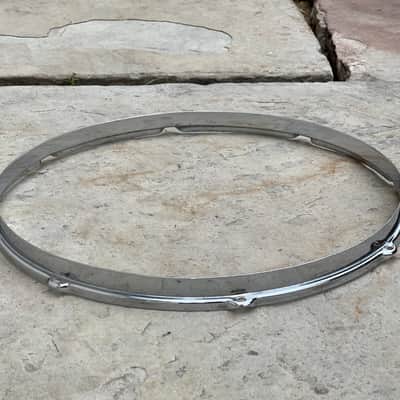 1950's Gretsch 16" Chrome Over Brass 8 Hole Stick Chopper Floor Tom Rim Broadkaster Hoop COB image 4