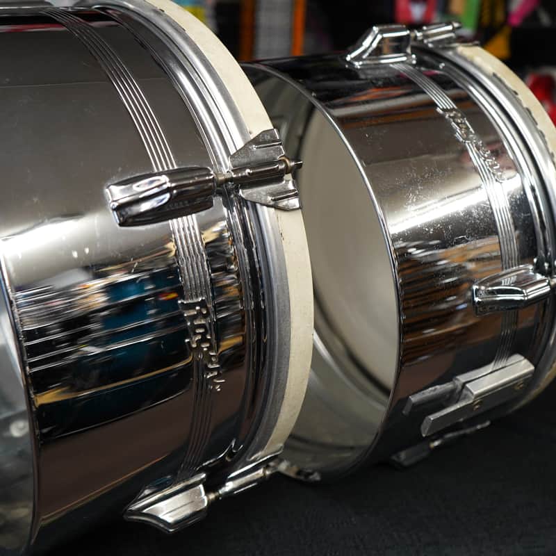 Vintage 1960s Rogers USA Chrome Timbales 13