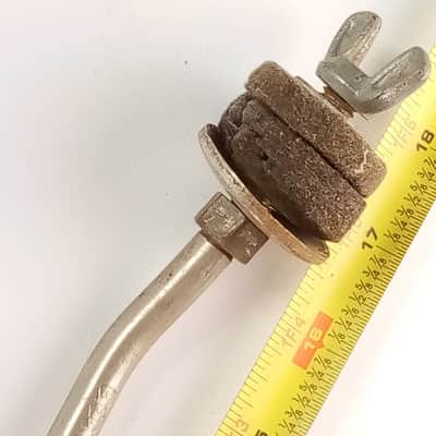Slingerland 3/8"x7"x18" Cymbal L-Arm Rod Nickel Vintage 50s Bass Drum Mount USA image 2