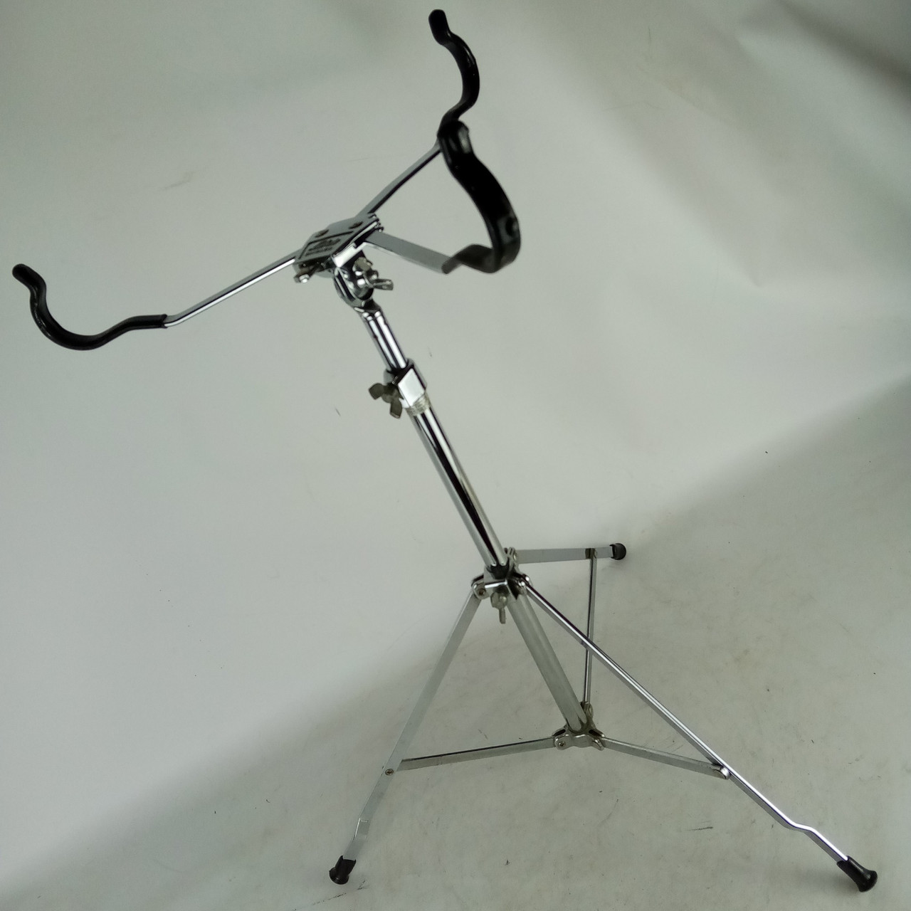 Ludwig Snare Drum Stand Atlas #1355 Single-Braced Chrome Chicago USA Vintage 70s — main photograph