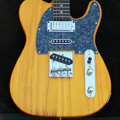 XX-Large 2" Wide (51 mm)Neck Brent Mason Style Nashville Tele-Butterscotch Blonde Ash + Maple/Ebony 12" Radius Neck+ XX Light 6.3 lb. Weight + Frets Leveled, Crowned and Polished + Humbucker+ Black Pearl Guard and 406C Grover Locking Tuners! image 2