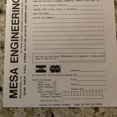 Mesa Boogie Mk II-B Schematic and Letter to Dealer 80’s image 6