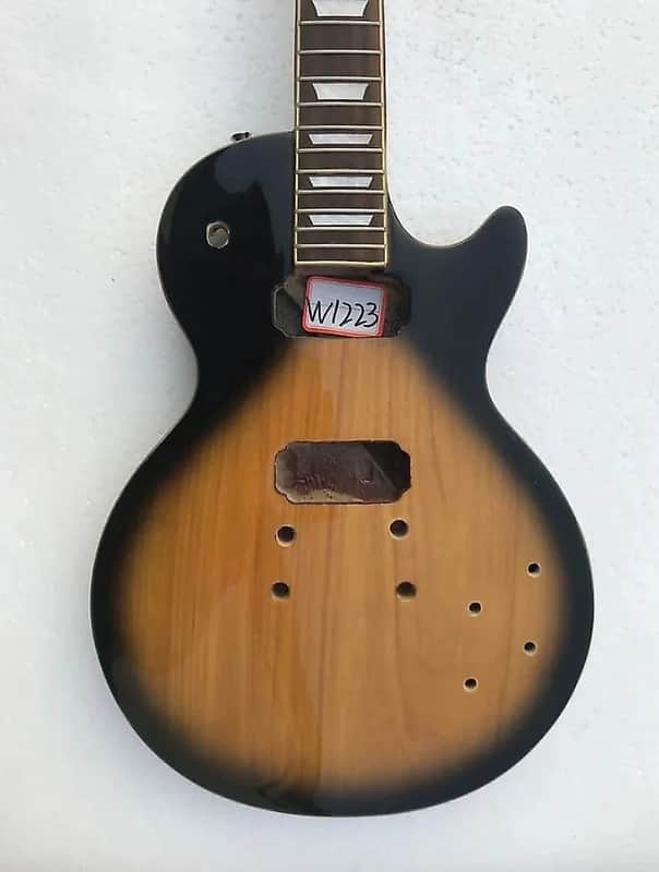 Tobacco Burst DIY Les Paul Style Guitar Body with Maple Neck image 1
