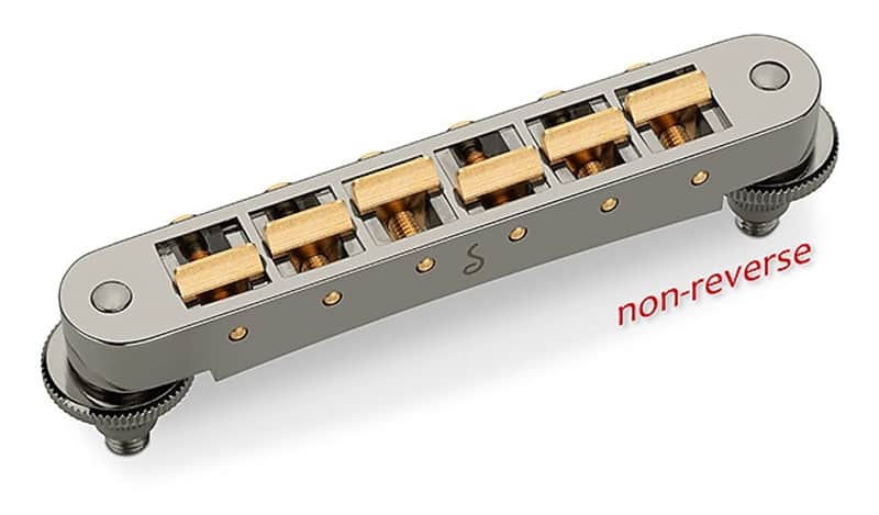 Schaller Germany GTM Tune-O-Matic Bridge with M5 Studs/Inserts, RUTHENIUM image 1