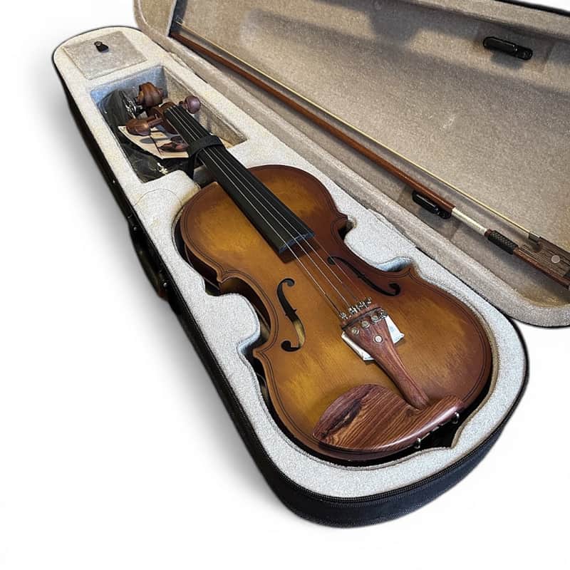 4/4 Full Size Antique Violin Outfit – Spruce & Maple Fiddle with Case, Bow, Rosin & Extras image 1