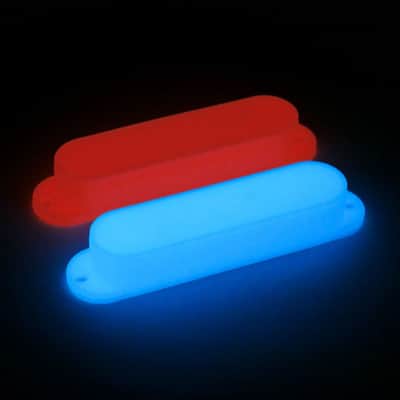 Custom Single Coil Strat Glow in the Dark Pickup Covers (No Holes) Set of 3-Red image 3