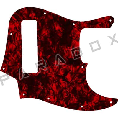 Custom Pickguard For 2018 - 2024 Made in China Squier By Fender Contemporary Active Jazz Bass HH V 5-string - Dark Red Pearl/Black/White/Black .090"