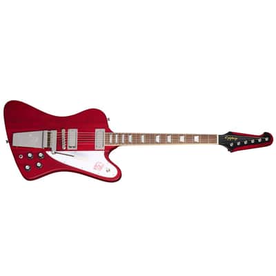 Epiphone  "Inspired by Gibson Custom Shop" 1963 Firebird V Guitar w/ Gibson USA Pickups Maestro Vibrola and Hard Case - Ember Red image 2