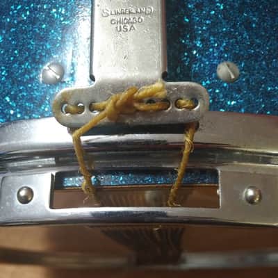 Raven Snare Drum 1960's Blue Sparkle w/Slingerland Snare Throw image 17