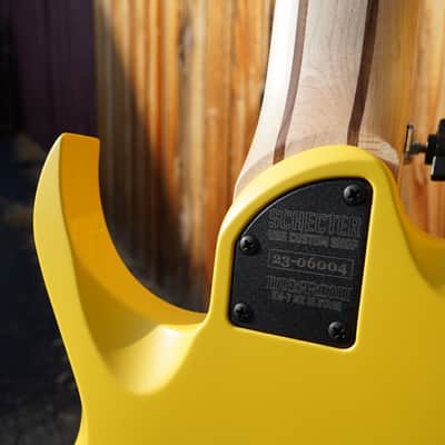 Schecter USA CUSTOM SHOP Keith Merrow KM-7 Stage Yellow Satin 7-String Electric Guitar w/ Case (2024) image 12