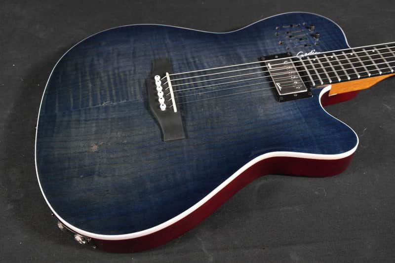 Godin Denim Blue Flame A6 Ultra 6 String RH Acoustic Electric Guitar image 1
