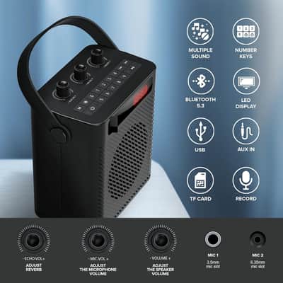 Voice Amplifier Wireless Microphone/Handheld Mic- 40W Portable Microphone and Speaker Wireless karaoke System, Bluetooth Speaker with Mics Personal Pa System, 4 Sound Effects for Teachers Speaking image 2