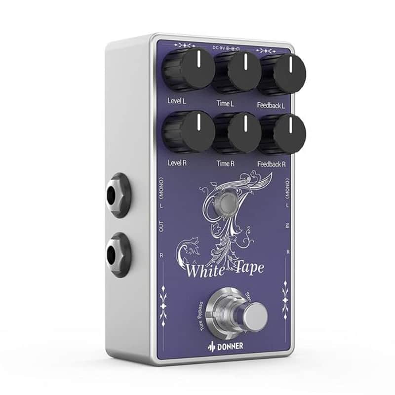 Tape Delay Guitar Effect Pedal, White Tape Stereo Tape Delay Transparent Boost True Bypass image 1