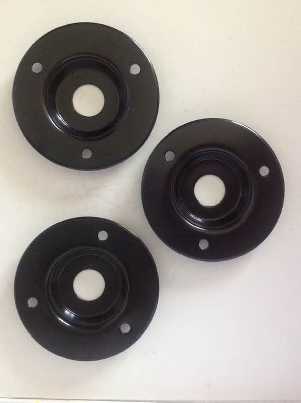 3 Pack Round Black Metal 1/4" Speaker Jack Plate For Amplifier Cabinet 2" Diam image 1