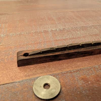 Unbranded Vintage Guitar Bridge With Thumb Wheels Rosewood 1960s image 3